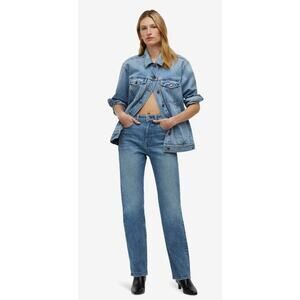 Madewell Women The 90's Straight Blue Denim Cotton Jeans in Rondell Wash Sz 29 P